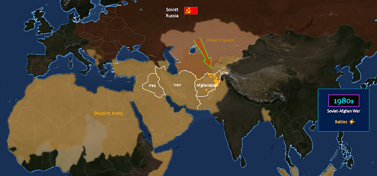Soviet-Afghan War, 1980s map